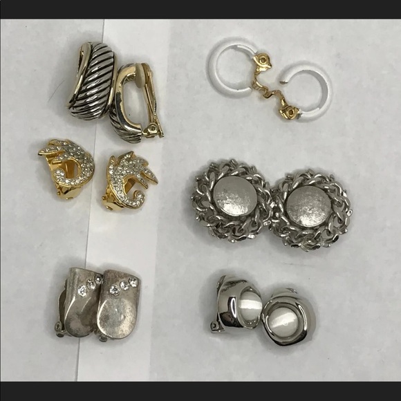 Vintage Clip On Earrings bundle 6 Pairs All good - Picture 3 of 11